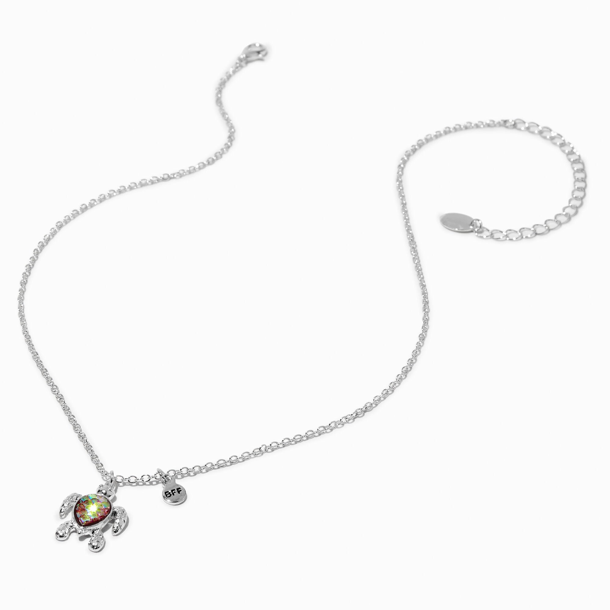 Best Friends Iridescent Turtle Pendant Necklaces - 3 Pack,