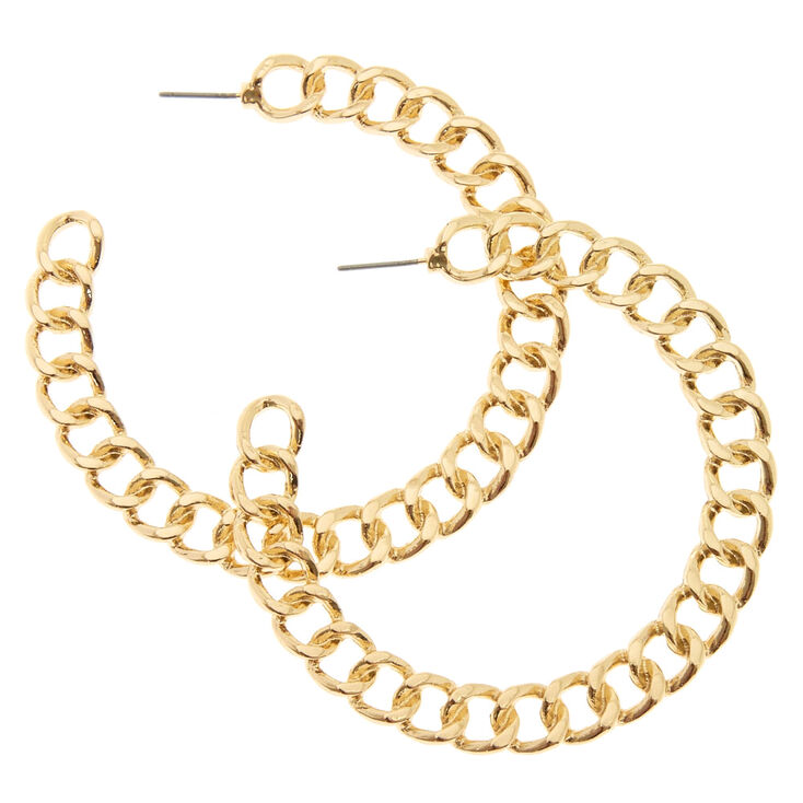 Gold 60MM Chain Hoop Earrings,