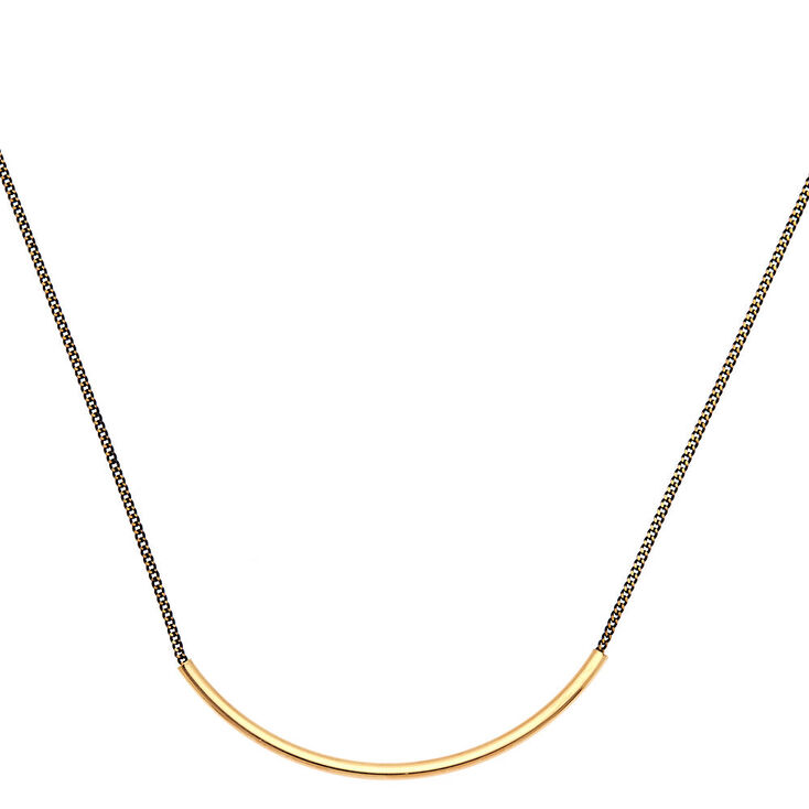 Gold Bar Pendant Necklace,