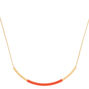Gold Bar Statement Necklace - Coral,