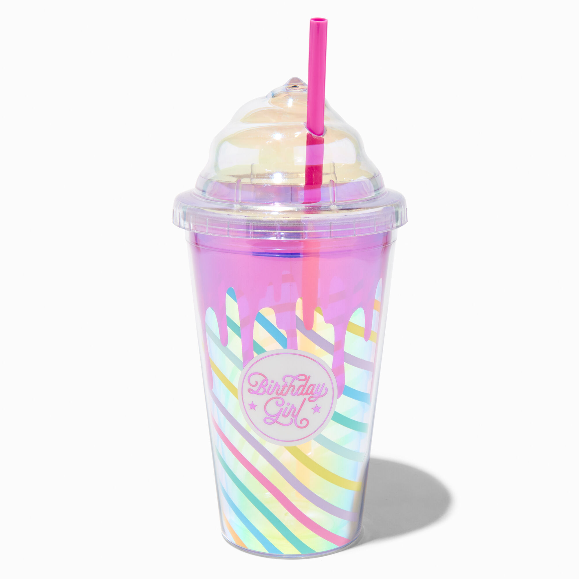 View Claires Birthday Girl Drip Design Lidded Tumbler information