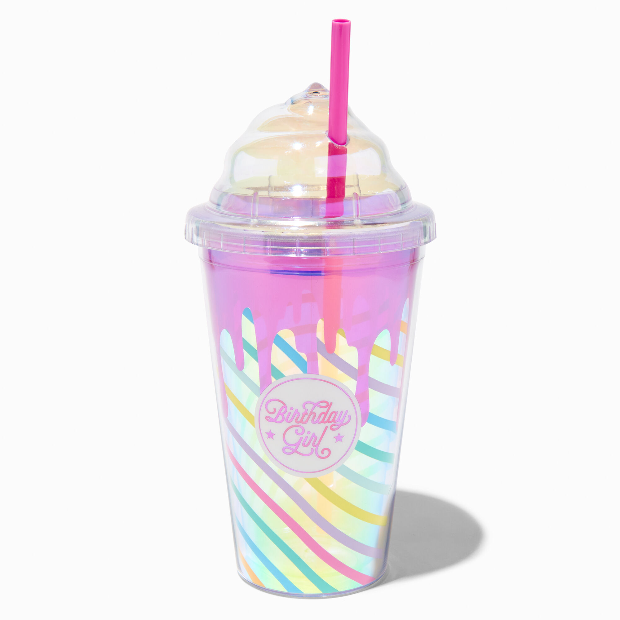 Birthday Girl Drip Design Lidded Tumbler