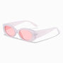 Frosted Pink Oval Sunglasses,