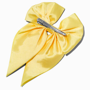 Yellow Satin Bow Barrette Hair Clip,