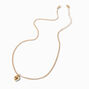 Gold-tone Tiny Puffy Heart Pendant Necklace ,