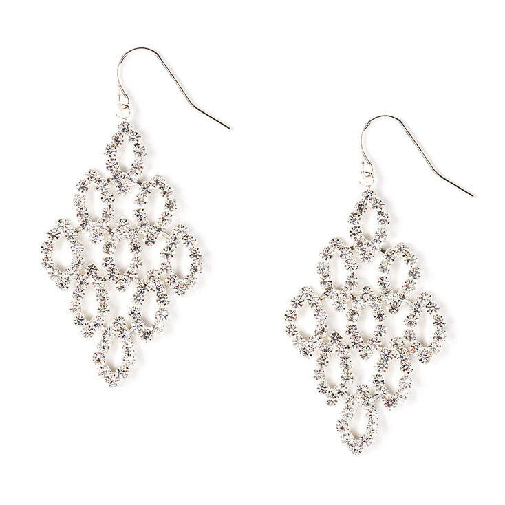 2" Rhinestone Marquis Chandelier Drop Earrings,