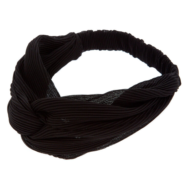 Claire's Bandeau à nœud côtelé noir