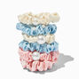 Pearl Pink, Blue, &amp; Ivory Skinny Silky Hair Scrunchies - 6 Pack,