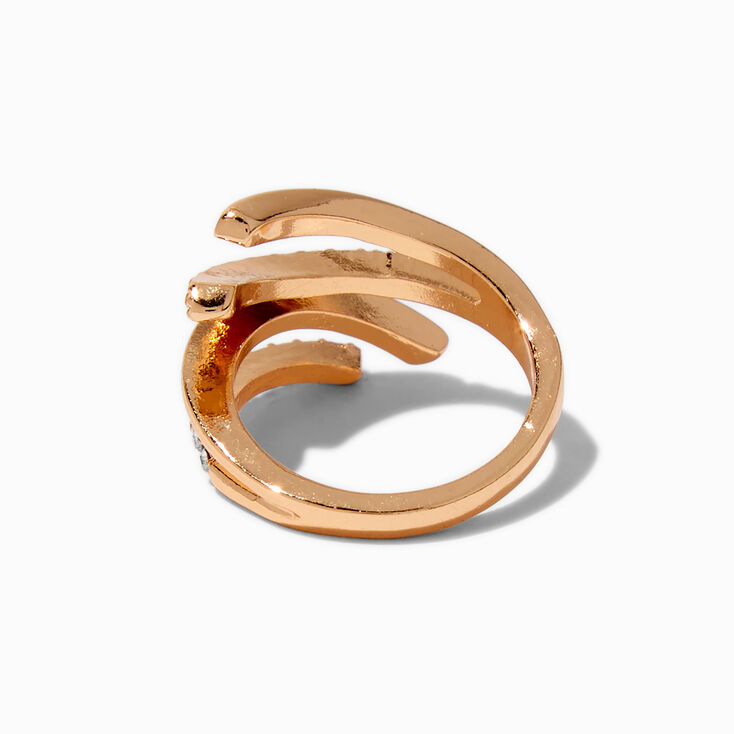 Gold-tone Embellished Twist Ring ,