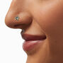 Silver Glow in the Dark Daisy &amp; Mixed Stone 20G Nose Rings - 3 Pack,
