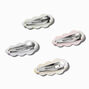 Barrettes clic clac silicone ondul&eacute;es couleurs fluo - Lot de 4,