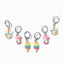 Silver-tone Unicorn Sweet Treats Huggie Hoop Stackable Earrings - 3 Pack,