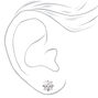 Silver Titanium Cubic Zirconia Square Stud Earrings - 6MM,