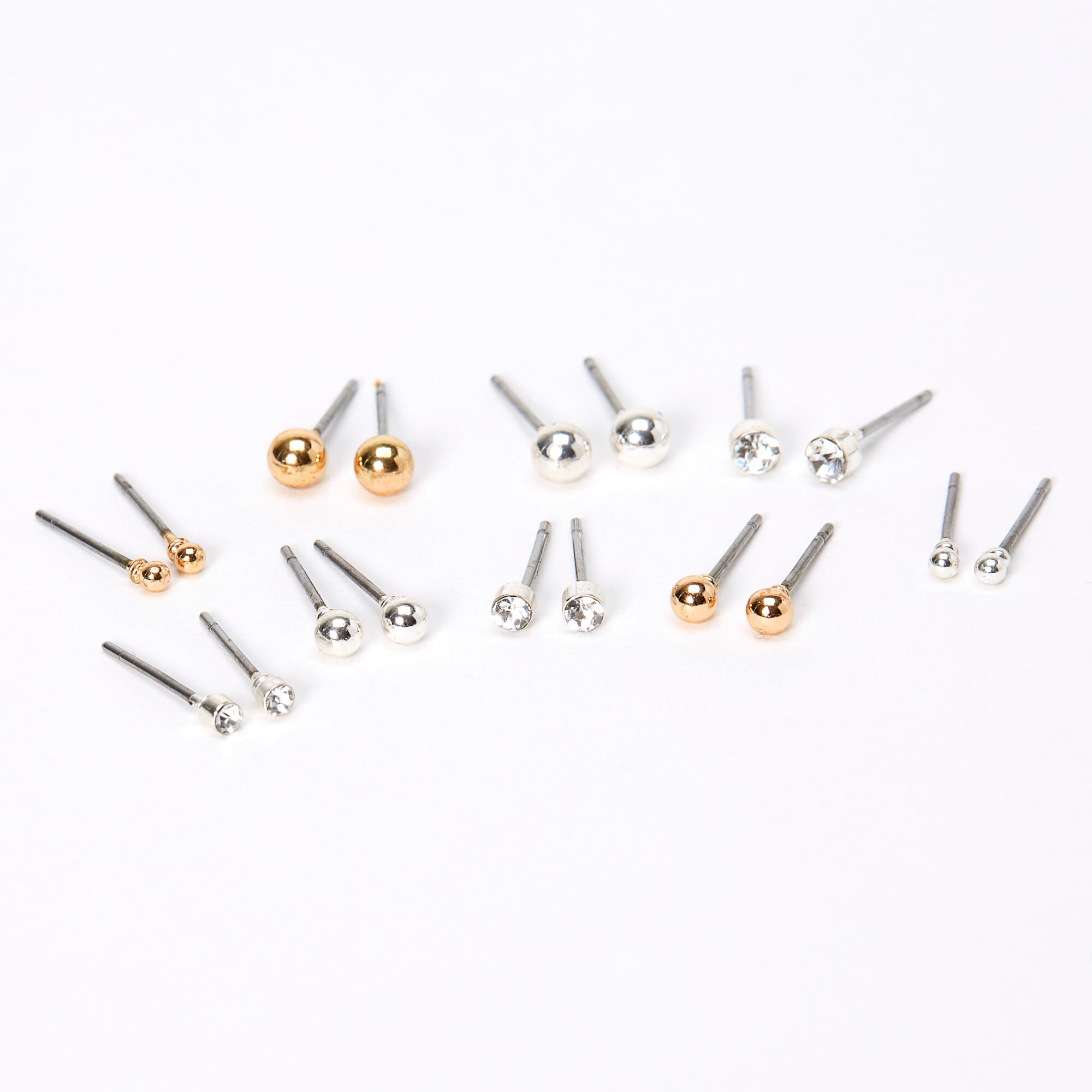Metal ball stud earrings top