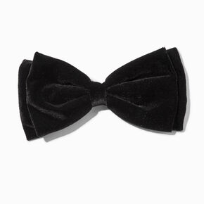 Black Velvet Large Hair Bow Clip,