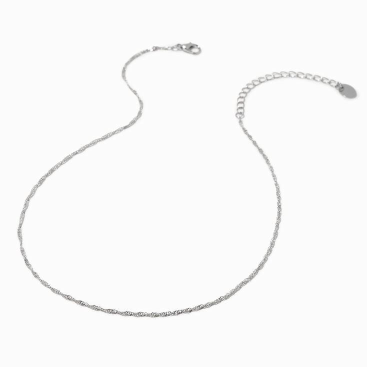 Silver-tone Delicate Twisted Necklace,