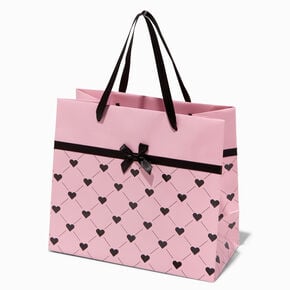 Medium Pink Heart Quilted Gift Bag,