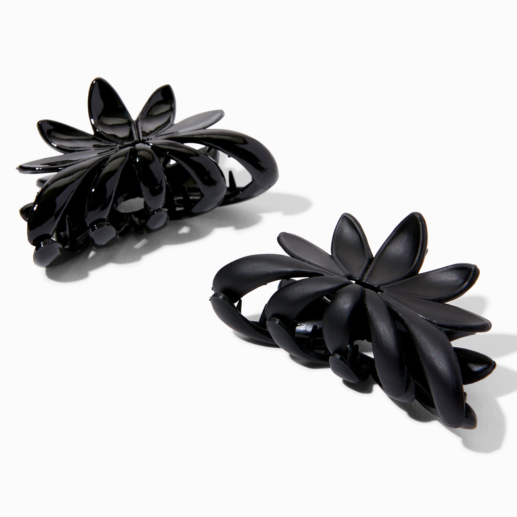 View Claires Matte Flower Petal Hair Claws 2 Pack Black information