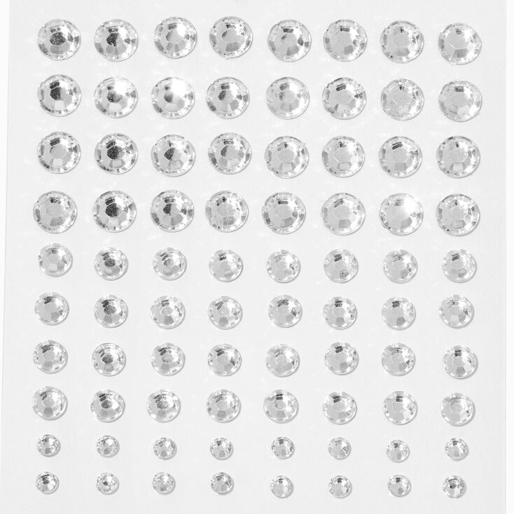 Clear Crystal Hair Gems - 80 Pack