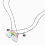 Best Friends Glow in the Dark Split Rainbow Pendant Necklaces - 2 Pack,
