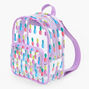Pineapple Print Purple Trim Clear Small Backpack,