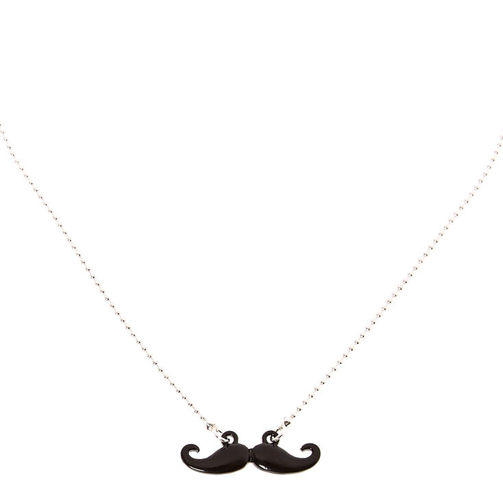Collier pendentif moustache noire,