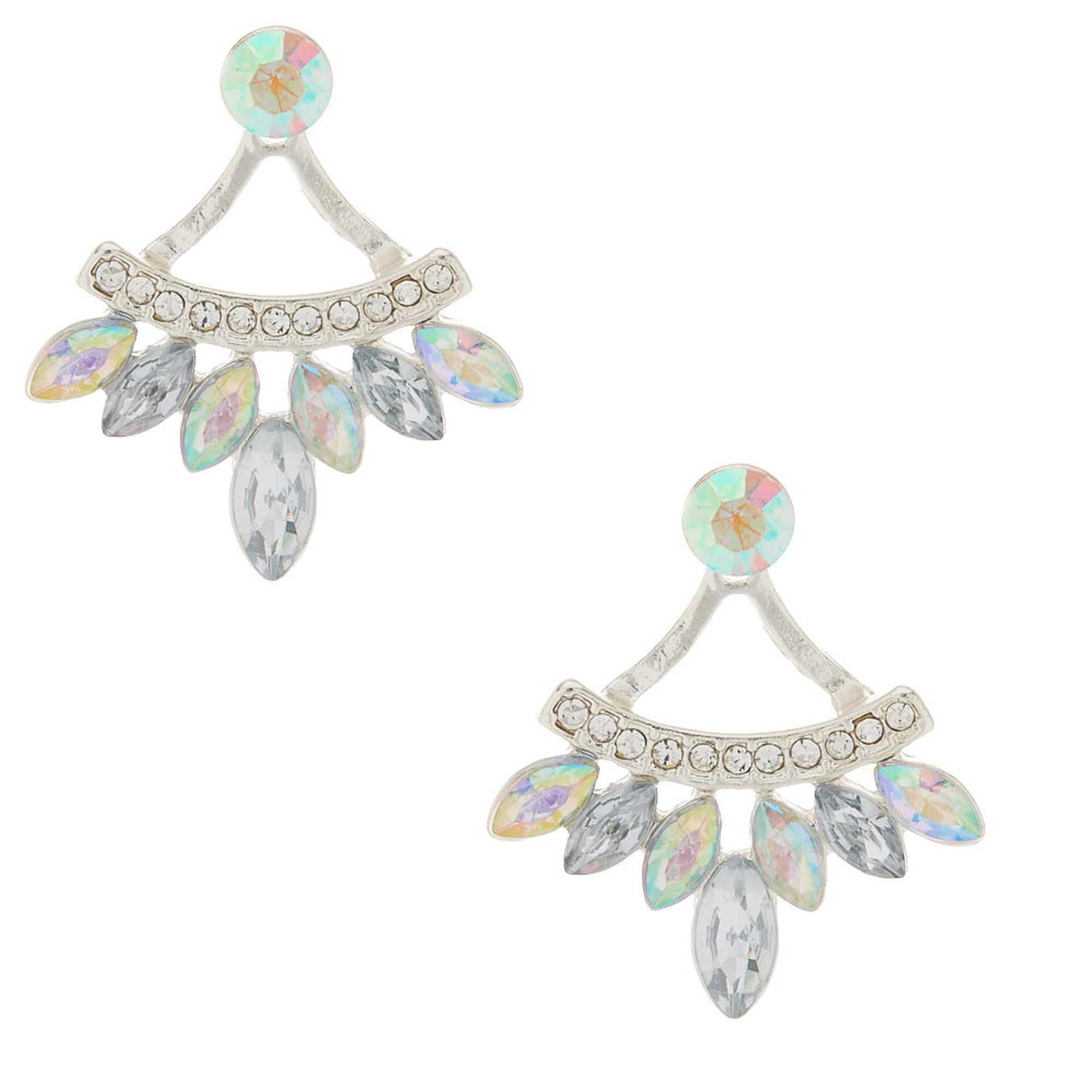 Iridescent Front Back Earrings Claire S Iridescent Front Back Earrings