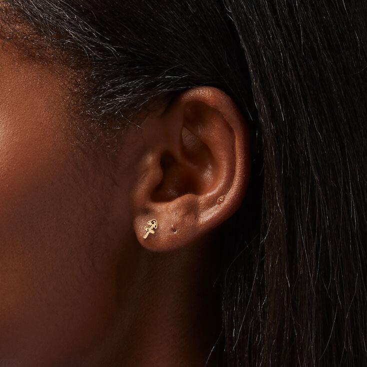 Gold Zodiac Stud Earrings - Sagittarius,