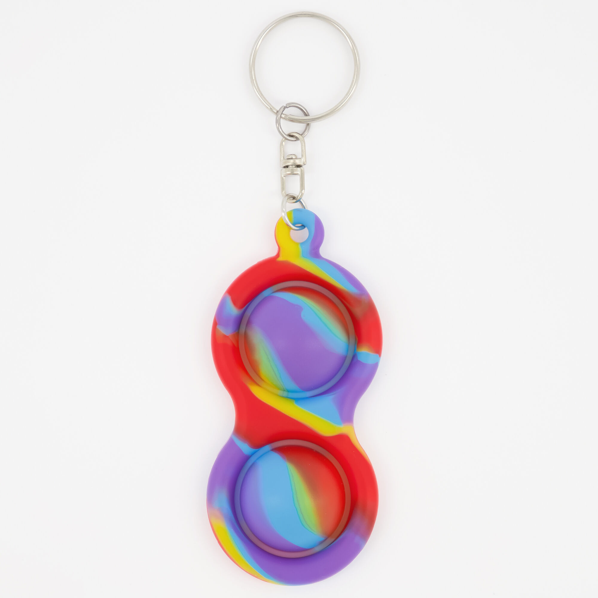 Rainbow Push Poppers Fidget Toy Keychain - Rainbow,