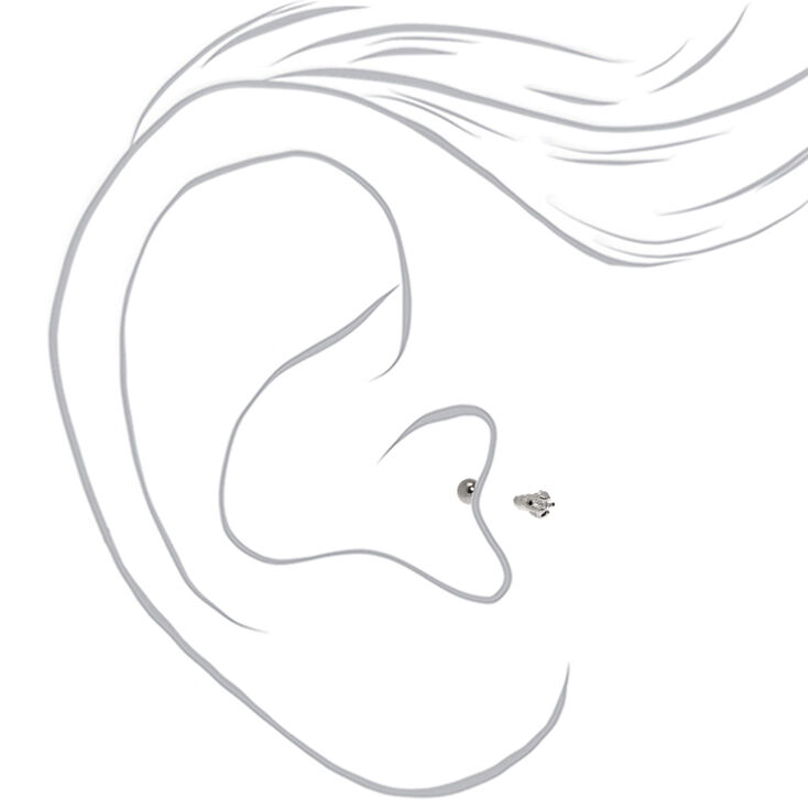Clou d&#39;oreille piercing tragus &eacute;toile 16&nbsp;g couleur argent&eacute;e,