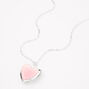 Glitter Heart Locket Necklace - Pink,