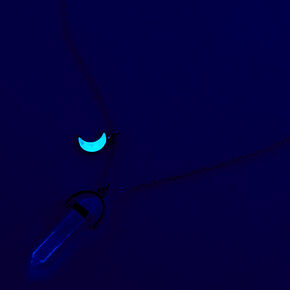Blue Moon Glow in the Dark Mystical Gem Pendant Necklace,