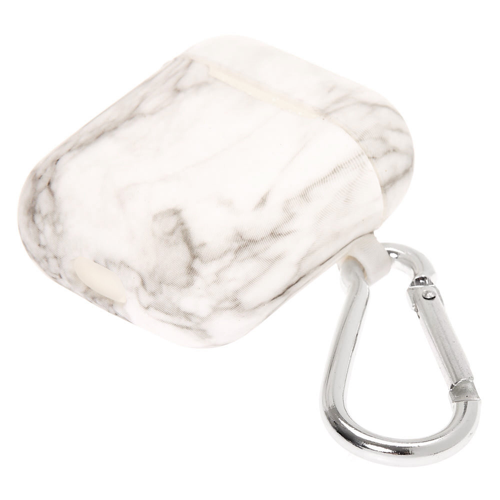White Marble Silicone Earbud Case Cover - Compatible With Apple AirPods®,