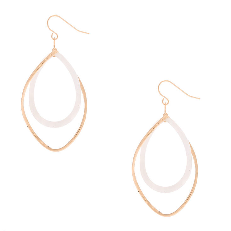 Claire's Pendantes torsadées ivoire couleur doré 5 cm
