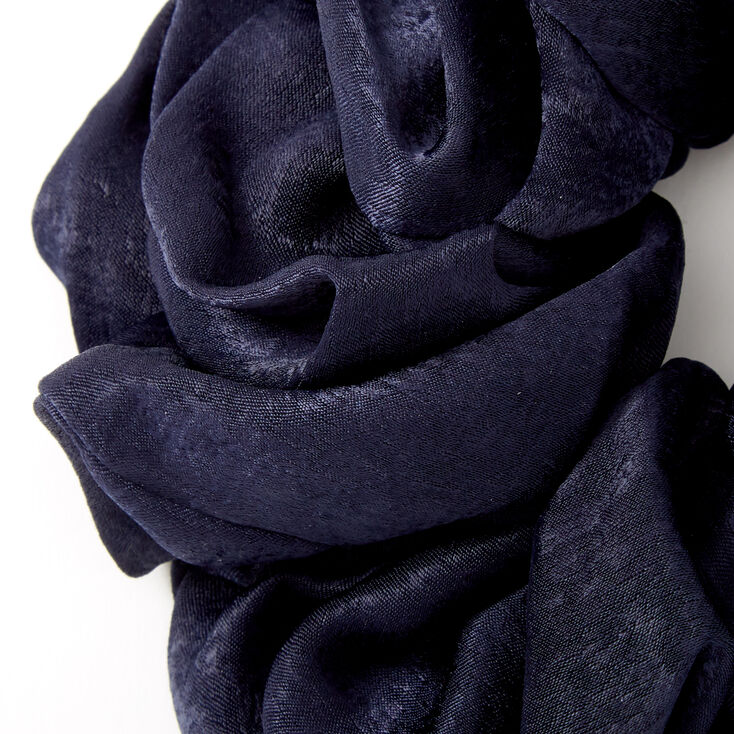 Giant Satin Hair Scrunchie - Navy,