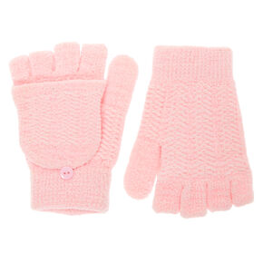 Go to Product: Chenille Fingerless Gloves With Mitten Flap - Pink from Claires