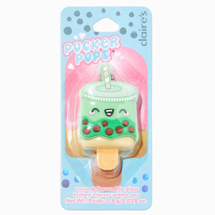 Pucker Pops&reg; Green Boba Tea Lip Gloss - Coconut,