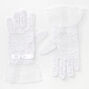Claire&#39;s Club White Lace Gloves with Bow,