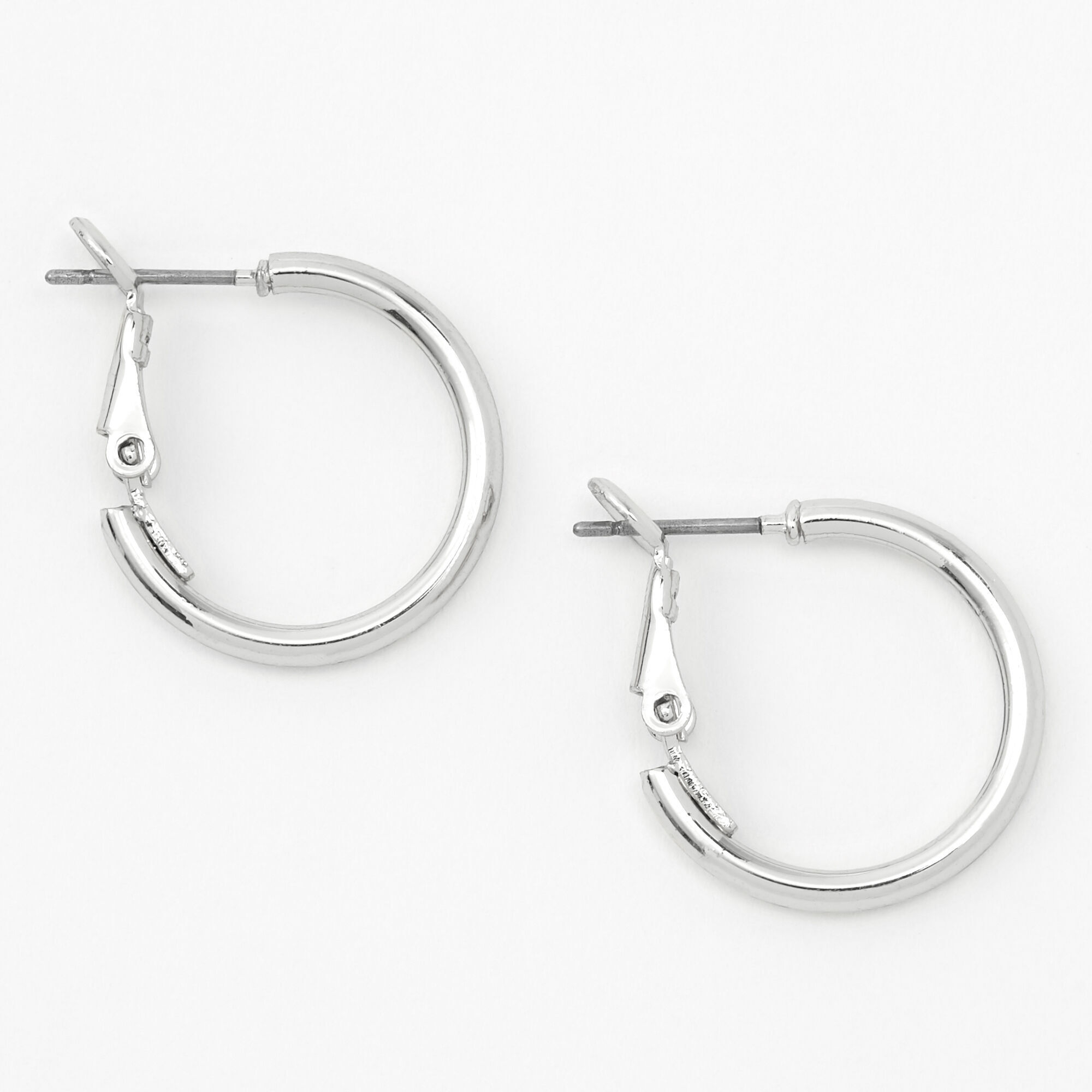 View Claires Tone 20MM Tube Hoop Earrings Silver information