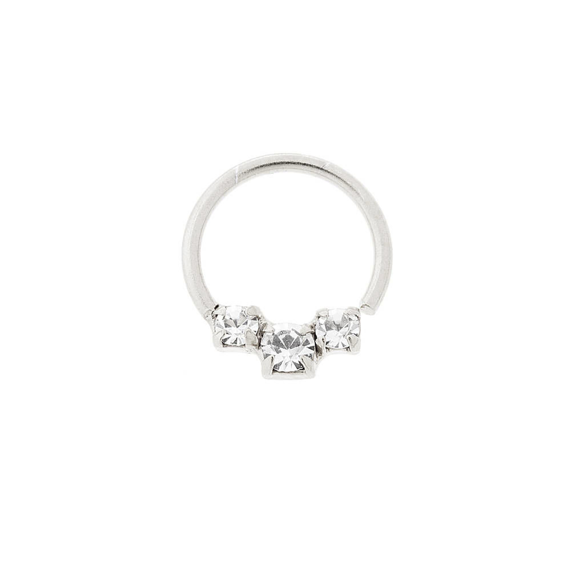 Sterling Silver 22G Crystal Cartilage Hoop Earring Claire s US