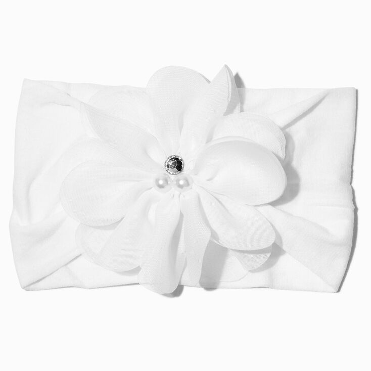 Bandeau &agrave; n&oelig;ud fleurs blanches pour occasion sp&eacute;ciale Claire&#39;s&nbsp;Club,