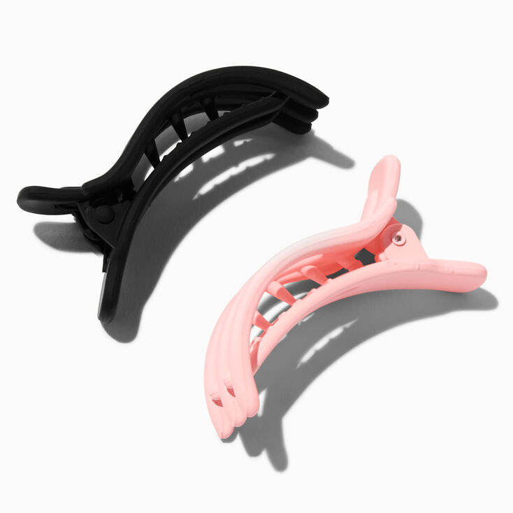 Pink &amp; Black Mini Yoga Hair Claws - 2 Pack,