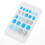 Glitter Snowflakes Square Press On Faux Nail Set - 24 Pack,