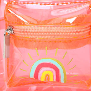 Radiate Positivity Rainbow Transparent Mini Backpack Keychain - Pink,