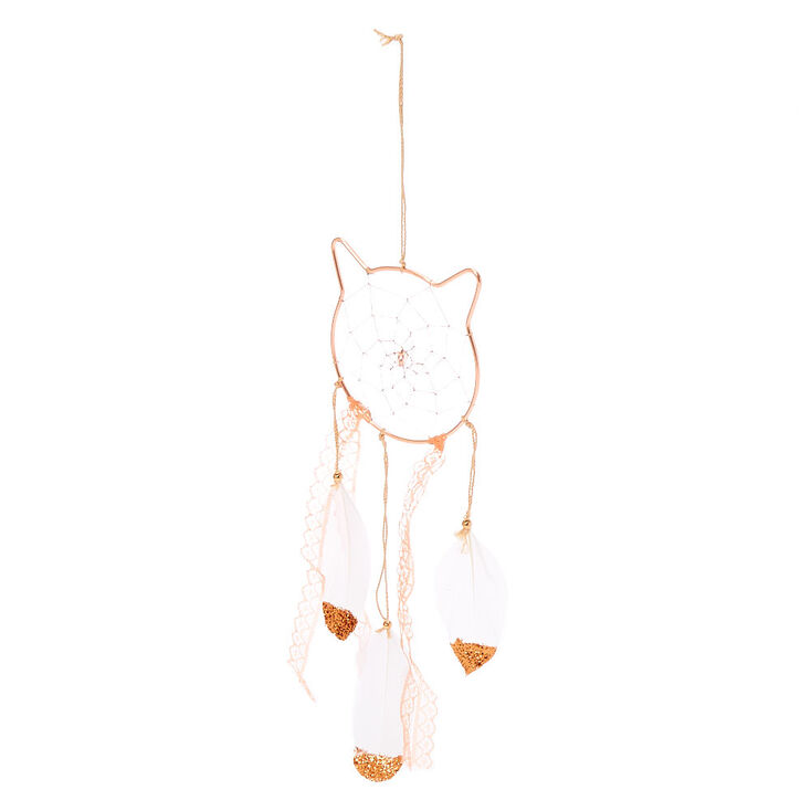 Mini attrape-r&ecirc;ves chat - Couleur dor&eacute; rose,