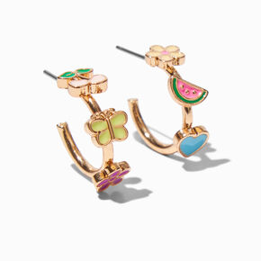 Summer Motif Hoop Earrings,