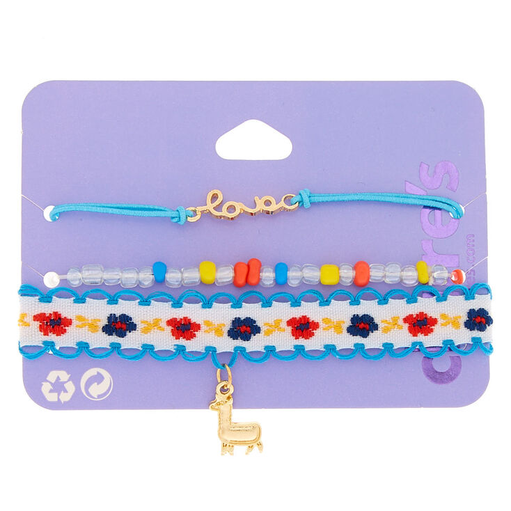 Claire's Lot de 3 bracelets tendance floraux avec lama couleur doré