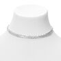 Silver Chain Layered Choker Necklace,
