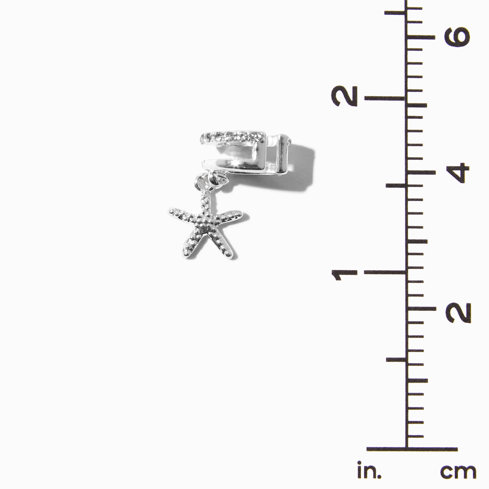 Silver-tone Starfish Charm Embellished Ear Cuff,