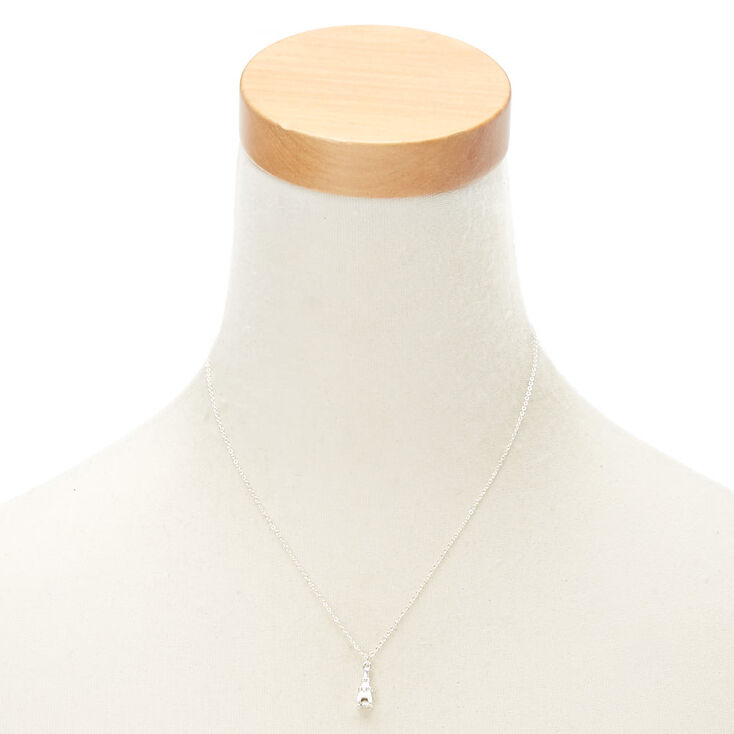 Silver Eiffel Tower Pendant Necklace,